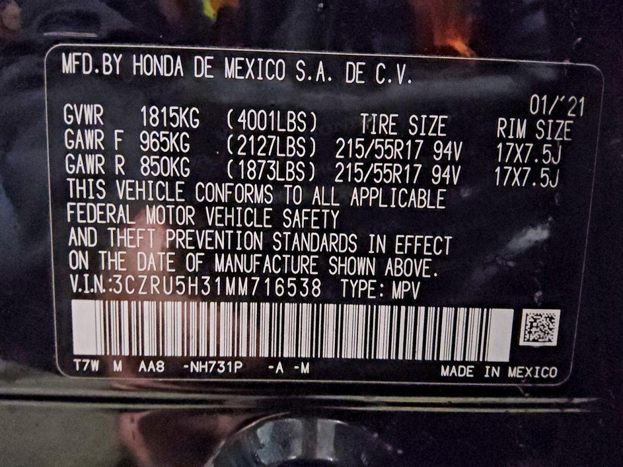 Honda HR-V Lx Image 5